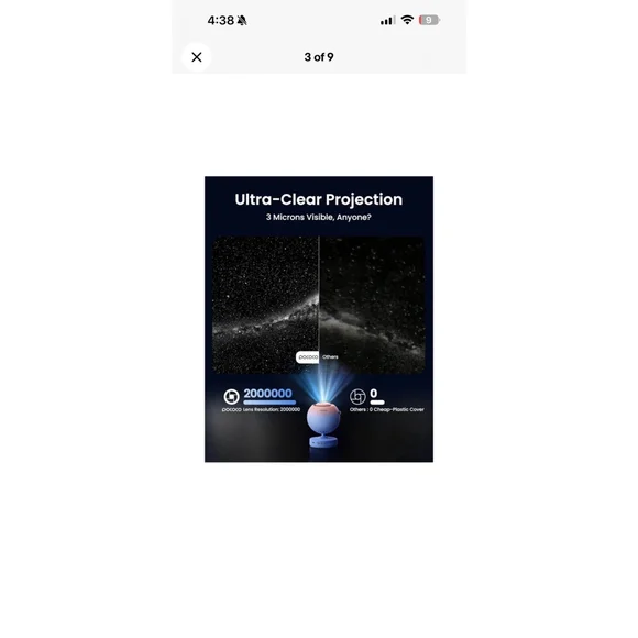 POCOCO Galaxy Star Projector for Bedroom with Replaceable Optical Film Discs